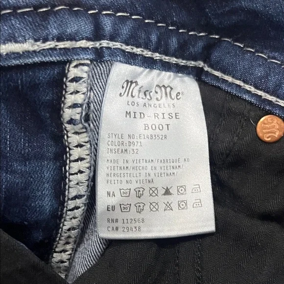 Miss Me Dark Blue Mid Rise Bootcut Jeans - Picture 7 of 9